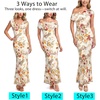 image:imageVFSHOW Womens Floral Off The Shoulder Wedding Guest Cocktail Long Dress  2026 Sexy Mesh One Shoulder Formal Maxi Bodycon DressesOffwhite and Multi Floral Print