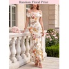 image:imageVFSHOW Womens Floral Off The Shoulder Wedding Guest Cocktail Long Dress  2026 Sexy Mesh One Shoulder Formal Maxi Bodycon DressesOffwhite and Multi Floral Print