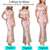 image:imageVFSHOW Womens Floral Off The Shoulder Wedding Guest Cocktail Long Dress  2026 Sexy Mesh One Shoulder Formal Maxi Bodycon DressesPink Floral Printb