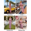image:imageVFSHOW Womens Floral Off The Shoulder Wedding Guest Cocktail Long Dress  2026 Sexy Mesh One Shoulder Formal Maxi Bodycon DressesPinkish Purple Floral Print