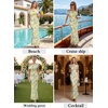 image:imageVFSHOW Womens Floral Off The Shoulder Wedding Guest Cocktail Long Dress  2026 Sexy Mesh One Shoulder Formal Maxi Bodycon DressesYellow and Multi Floral Print