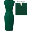 image:imageVFSHOW Womens Front Zipper Work Business Office Slim Bodycon Church Dress  Sleeveless Elegant Professional Career Crew Neck Zipper Up Fitted Pencil Sheath DressesGreen
