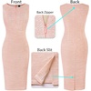image:imageVFSHOW Womens Front Zipper Work Business Office Slim Bodycon Church Dress  Sleeveless Elegant Professional Career Crew Neck Zipper Up Fitted Pencil Sheath DressesPink Tweed