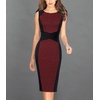 image:imageVFSHOW Womens Front Zipper Work Business Office Slim Bodycon Church Dress  Sleeveless Elegant Professional Career Crew Neck Zipper Up Fitted Pencil Sheath DressesBlackdark Red Lace