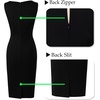 image:imageVFSHOW Womens Front Zipper Work Business Office Slim Bodycon Church Dress  Sleeveless Elegant Professional Career Crew Neck Zipper Up Fitted Pencil Sheath DressesBlack and Bluea