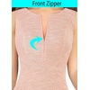 image:imageVFSHOW Womens Front Zipper Work Business Office Slim Bodycon Church Dress  Sleeveless Elegant Professional Career Crew Neck Zipper Up Fitted Pencil Sheath DressesPink Tweed
