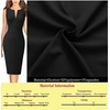 image:imageVFSHOW Womens Front Zipper Work Business Office Slim Bodycon Church Dress  Sleeveless Elegant Professional Career Crew Neck Zipper Up Fitted Pencil Sheath DressesBlack