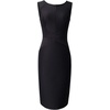 image:imageVFSHOW Womens Front Zipper Work Business Office Slim Bodycon Church Dress  Sleeveless Elegant Professional Career Crew Neck Zipper Up Fitted Pencil Sheath DressesBlackwhite Striped