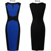 image:imageVFSHOW Womens Front Zipper Work Business Office Slim Bodycon Church Dress  Sleeveless Elegant Professional Career Crew Neck Zipper Up Fitted Pencil Sheath DressesBlack and Bluea