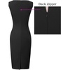 image:imageVFSHOW Womens Front Zipper Work Business Office Slim Bodycon Church Dress  Sleeveless Elegant Professional Career Crew Neck Zipper Up Fitted Pencil Sheath DressesBlackdark Red Lace