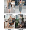 image:imageVFSHOW Womens Front Zipper Work Business Office Slim Bodycon Church Dress  Sleeveless Elegant Professional Career Crew Neck Zipper Up Fitted Pencil Sheath DressesBlue and Black Tweed