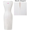 image:imageVFSHOW Womens Front Zipper Work Business Office Slim Bodycon Church Dress  Sleeveless Elegant Professional Career Crew Neck Zipper Up Fitted Pencil Sheath DressesSolid Offwhite