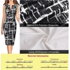 image:imageVFSHOW Womens Front Zipper Work Business Office Slim Bodycon Church Dress  Sleeveless Elegant Professional Career Crew Neck Zipper Up Fitted Pencil Sheath DressesBlack and White Geometric Print