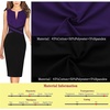 image:imageVFSHOW Womens Front Zipper Work Office Business Casual Church Sheath Dress  Crew Neck Sleeveless Classy Color block Fitted Crisscross Waist Flattering Pencil Dress Cocktail PartyPurple and Black