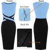 image:imageVFSHOW Womens Front Zipper Work Office Business Casual Church Sheath Dress  Crew Neck Sleeveless Classy Color block Fitted Crisscross Waist Flattering Pencil Dress Cocktail PartyLight Blueblack