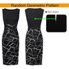 image:imageVFSHOW Womens Front Zipper Work Office Business Casual Church Sheath Dress  Crew Neck Sleeveless Classy Color block Fitted Crisscross Waist Flattering Pencil Dress Cocktail PartyBlack and White Geometric Print