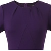 image:imageVFSHOW Womens Peplum Work Business Office Slim Bodycon Sheath Pencil Dress  Short Sleeve Pleated Crew Neck Summer Church DressesPurple
