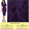 image:imageVFSHOW Womens Peplum Work Business Office Slim Bodycon Sheath Pencil Dress  Short Sleeve Pleated Crew Neck Summer Church DressesPurple