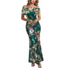 Dark Green Floral Print