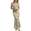 Green and Orange Floral Print