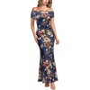 Navy Blue and Multi Floral Print