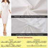 image:imageVFSHOW Womens Work Business Office Zipper Up Slim Bodycon Sheath Dress  34 Sleeve Crew Neck Front Zipper Crisscross Waist Church Spring Fall Pencil DressOffwhite