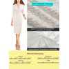 image:imageVFSHOW Womens Work Business Office Zipper Up Slim Bodycon Sheath Dress  34 Sleeve Crew Neck Front Zipper Crisscross Waist Church Spring Fall Pencil DressOffwhite Tweed