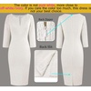 image:imageVFSHOW Womens Work Business Office Zipper Up Slim Bodycon Sheath Dress  34 Sleeve Crew Neck Front Zipper Crisscross Waist Church Spring Fall Pencil DressOffwhite Tweed