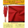 image:imageVFSHOW Womens Work Business Office Zipper Up Slim Bodycon Sheath Dress  34 Sleeve Crew Neck Front Zipper Crisscross Waist Church Spring Fall Pencil DressRed