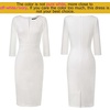 image:imageVFSHOW Womens Work Business Office Zipper Up Slim Bodycon Sheath Dress  34 Sleeve Crew Neck Front Zipper Crisscross Waist Church Spring Fall Pencil DressOffwhite