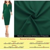 image:imageVFSHOW Womens Work Business Office Zipper Up Slim Bodycon Sheath Dress  34 Sleeve Crew Neck Front Zipper Crisscross Waist Church Spring Fall Pencil DressGreen