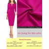 image:imageVFSHOW Womens Work Business Office Zipper Up Slim Bodycon Sheath Dress  34 Sleeve Crew Neck Front Zipper Crisscross Waist Church Spring Fall Pencil DressHot Pink