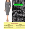 image:imageVFSHOW Womens Work Business Office Zipper Up Slim Bodycon Sheath Dress  34 Sleeve Crew Neck Front Zipper Crisscross Waist Church Spring Fall Pencil DressBlack Tweed