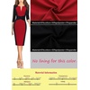 image:imageVFSHOW Womens Work Business Office Zipper Up Slim Bodycon Sheath Dress  34 Sleeve Crew Neck Front Zipper Crisscross Waist Church Spring Fall Pencil DressBlack and Red
