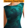 image:imageVFSHOW Womens Boat Neck Cocktail Wedding Guest Bodycon Evening Long Dress  Elegant Mermaid Dress Fitted Maxi Dress Formal Dresses Bridal Dinner Garden PartyGreen Floral Print
