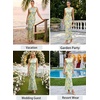 image:imageVFSHOW Womens Boat Neck Cocktail Wedding Guest Bodycon Evening Long Dress  Elegant Mermaid Dress Fitted Maxi Dress Formal Dresses Bridal Dinner Garden PartyYellow and Multi Floral Print