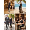 image:imageVFSHOW Womens Boat Neck Cocktail Wedding Guest Bodycon Evening Long Dress  Elegant Mermaid Dress Fitted Maxi Dress Formal Dresses Bridal Dinner Garden PartyBlack and Multi Floral Print