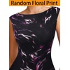image:imageVFSHOW Womens Boat Neck Cocktail Wedding Guest Bodycon Evening Long Dress  Elegant Mermaid Dress Fitted Maxi Dress Formal Dresses Bridal Dinner Garden PartyBlack With Purple Abstract Print