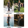 image:imageVFSHOW Womens Boat Neck Cocktail Wedding Guest Bodycon Evening Long Dress  Elegant Mermaid Dress Fitted Maxi Dress Formal Dresses Bridal Dinner Garden PartyBlack and White Floral Print
