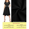 image:imageVFSHOW Womens Buttons Pockets Work Office Business Casual ALine Dresses  Short Sleeve Crew Neck Elegant Church Party Knee Length Slim Fit and Flare Skater Swing DressBlack
