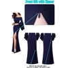 image:imageVFSHOW Womens Formal Prom Off Shoulder Ruffle Bell Sleeve Gala Maxi Dress  Sexy High Slit Wedding Guest Party Black Tie Ball Long Cocktail Evening GownDark Blue