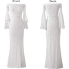 image:imageVFSHOW Womens Formal Prom Off Shoulder Ruffle Bell Sleeve Gala Maxi Dress  Sexy High Slit Wedding Guest Party Black Tie Ball Long Cocktail Evening GownOffwhite Lace