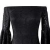 image:imageVFSHOW Womens Formal Prom Off Shoulder Ruffle Bell Sleeve Gala Maxi Dress  Sexy High Slit Wedding Guest Party Black Tie Ball Long Cocktail Evening GownBlack Floral Laced