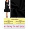 image:imageVFSHOW Womens Front Zipper Work Business Casual Office Church A Line Dress  34 Sleeves Elegant Professional Crisscross Waist Knee Length Slim Fit and Flare Skater DressesBlack With White Piping