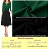 image:imageVFSHOW Womens Front Zipper Work Business Casual Office Church A Line Dress  34 Sleeves Elegant Professional Crisscross Waist Knee Length Slim Fit and Flare Skater DressesGreen and Black