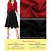 image:imageVFSHOW Womens Front Zipper Work Business Casual Office Church A Line Dress  34 Sleeves Elegant Professional Crisscross Waist Knee Length Slim Fit and Flare Skater DressesRed and Black