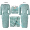 image:imageVFSHOW Womens Pleated Crew Neck Peplum Slim Work Business Bodycon Dress  34 Sleeves Professional Elegant Church Funeral Spring Fall Fitted Office Pencil Sheath DressTeal Green