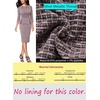 image:imageVFSHOW Womens Pleated Crew Neck Peplum Slim Work Business Bodycon Dress  34 Sleeves Professional Elegant Church Funeral Spring Fall Fitted Office Pencil Sheath DressPink Tweed