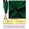 image:imageVFSHOW Womens Pleated Crew Neck Peplum Slim Work Business Bodycon Dress  34 Sleeves Professional Elegant Church Funeral Spring Fall Fitted Office Pencil Sheath DressGreen