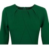 image:imageVFSHOW Womens Pleated Crew Neck Peplum Slim Work Business Bodycon Dress  34 Sleeves Professional Elegant Church Funeral Spring Fall Fitted Office Pencil Sheath DressGreen